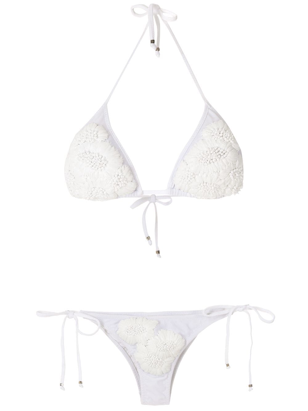 Amir Slama beaded embroidery bikini set - White von Amir Slama