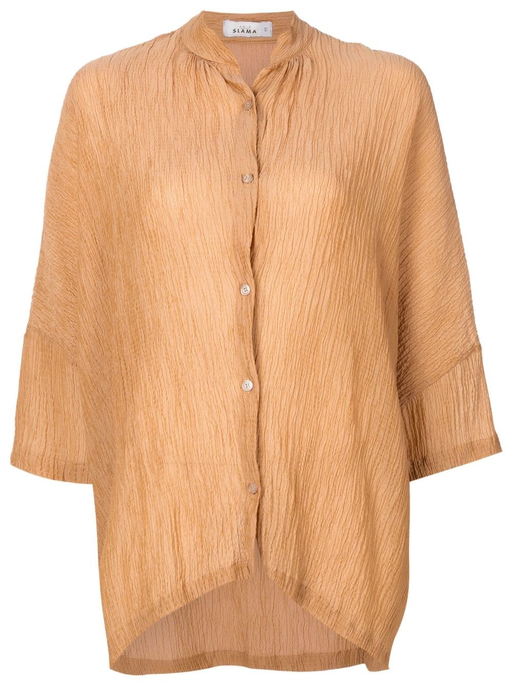 Amir Slama crinckled-finish silk shirt - Brown von Amir Slama