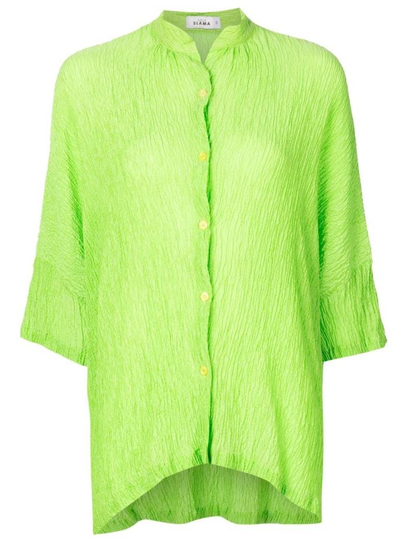 Amir Slama crinckled-finish silk shirt - Green von Amir Slama