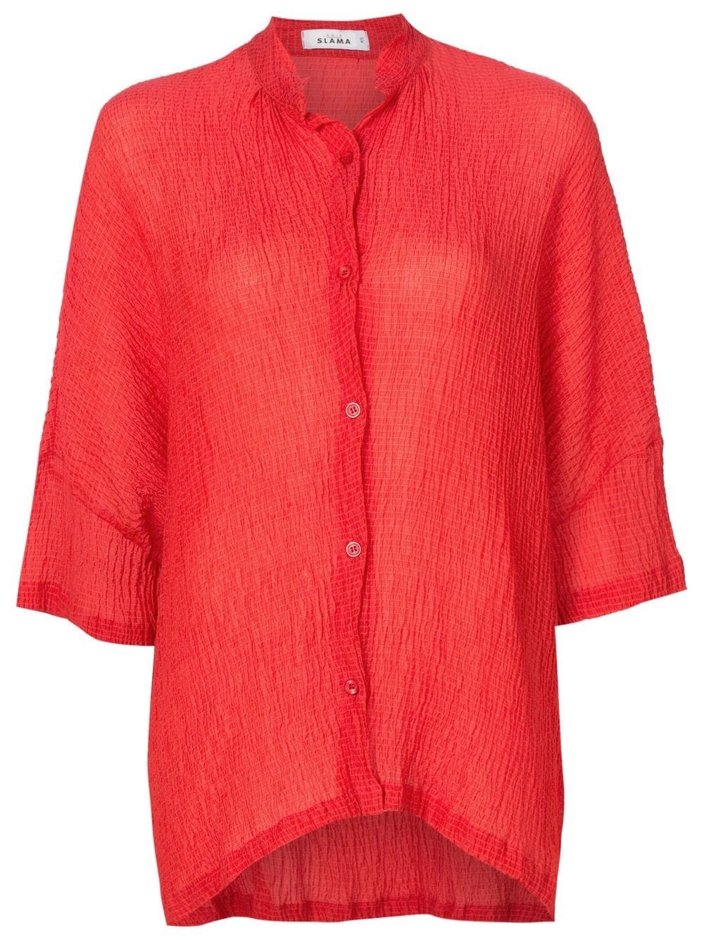 Amir Slama crinckled-finish silk shirt - Red von Amir Slama