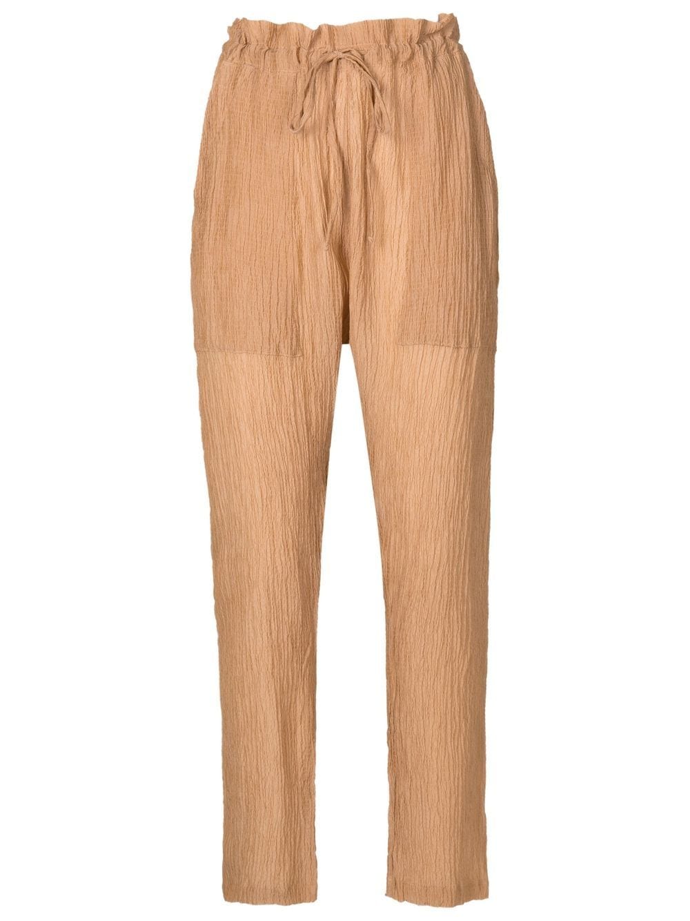 Amir Slama crinkle-effect silk trousers - Brown von Amir Slama