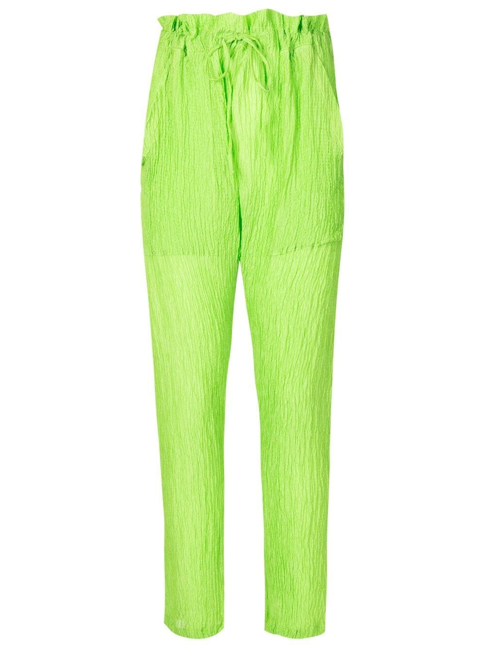 Amir Slama crinkle-effect silk trousers - Green von Amir Slama