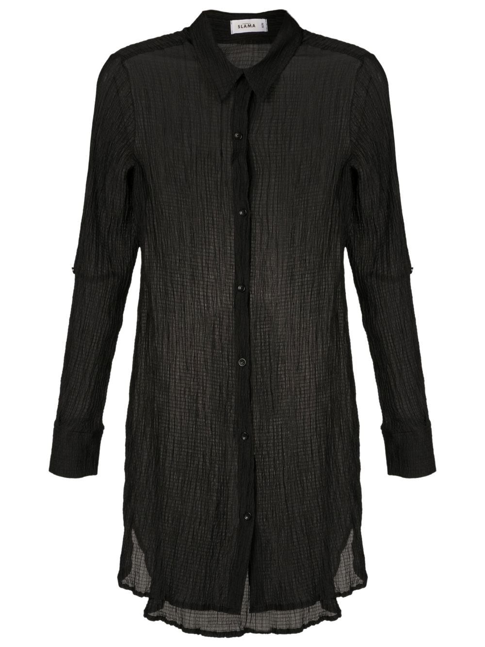 Amir Slama crinkle-finish shirt dress - Black von Amir Slama