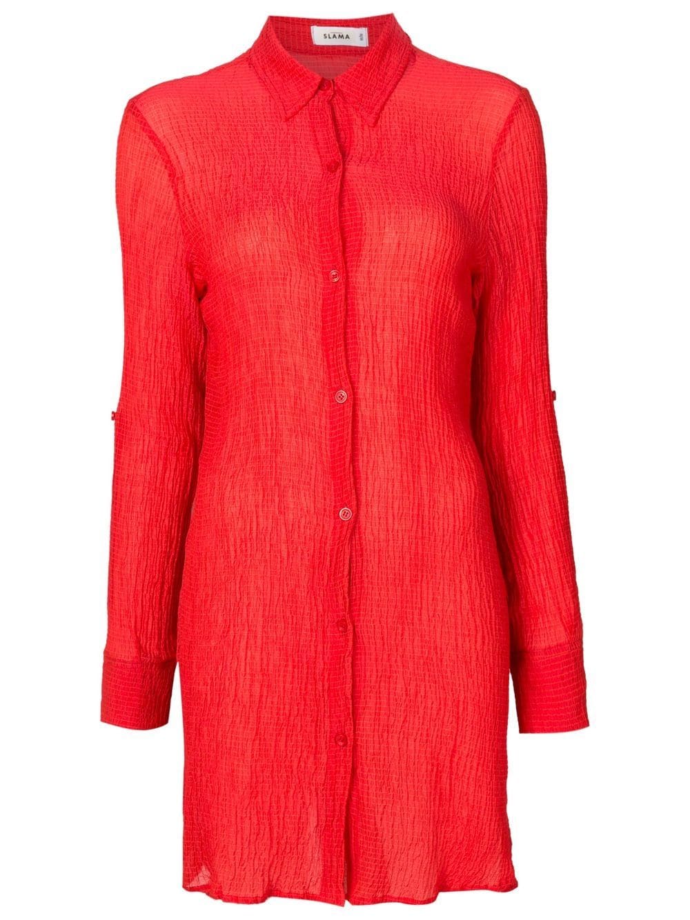 Amir Slama crinkle-finish shirt dress - Red von Amir Slama