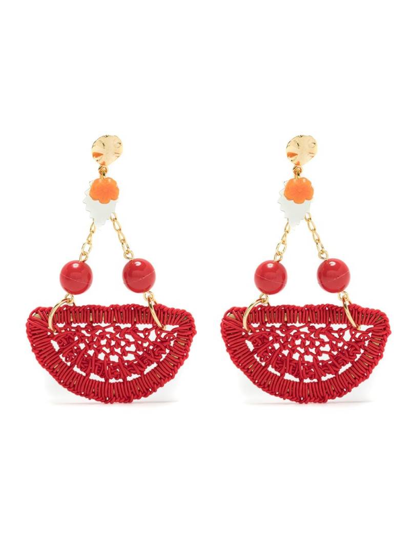 Amir Slama crochet earrings - Red von Amir Slama