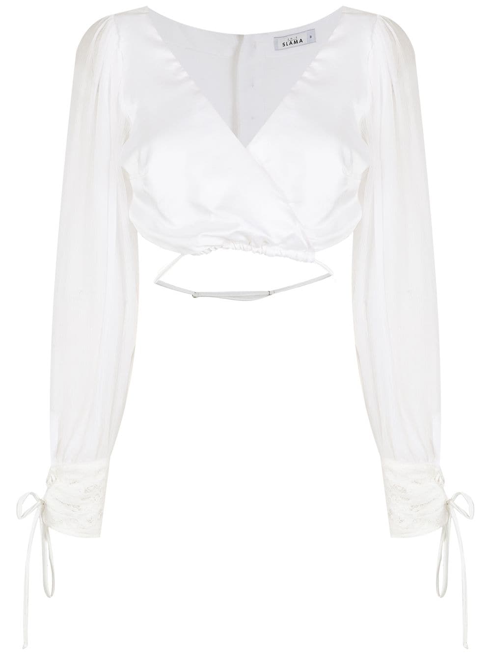 Amir Slama cropped silk blouse - White von Amir Slama