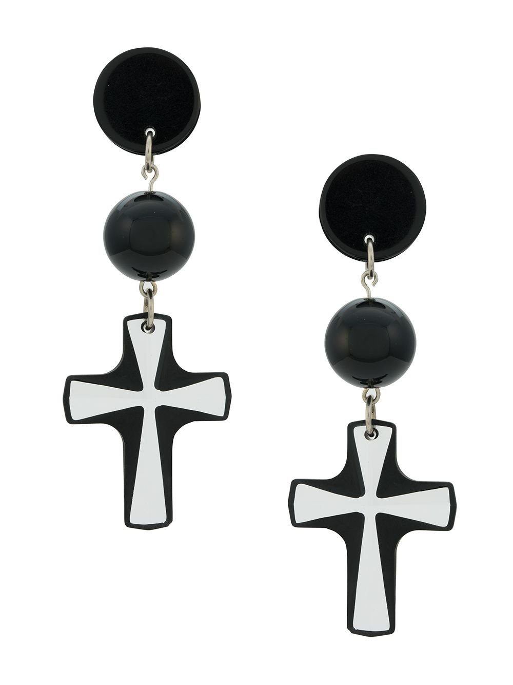 Amir Slama cross earrings - Black von Amir Slama