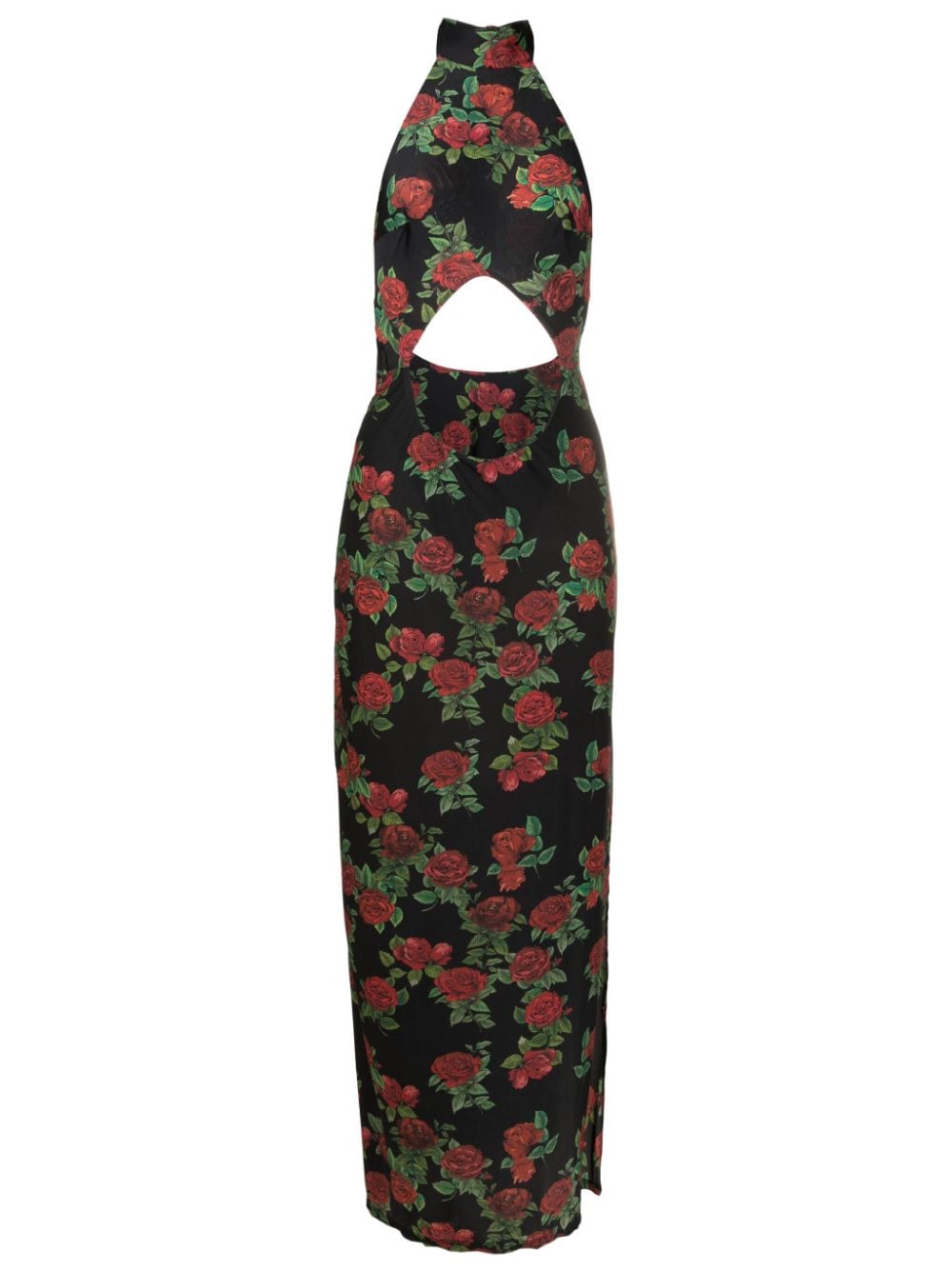 Amir Slama cut-out floral-pattern maxi dress - Black von Amir Slama