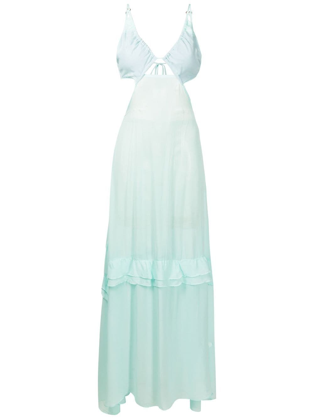 Amir Slama cut-out semi-sheer maxi dress - Blue von Amir Slama