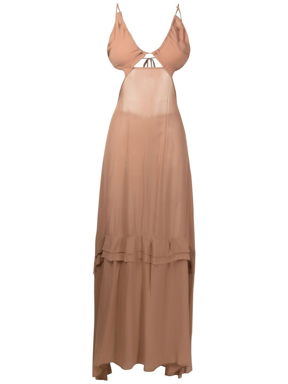 Amir Slama cut-out semi-sheer maxi dress - Brown von Amir Slama