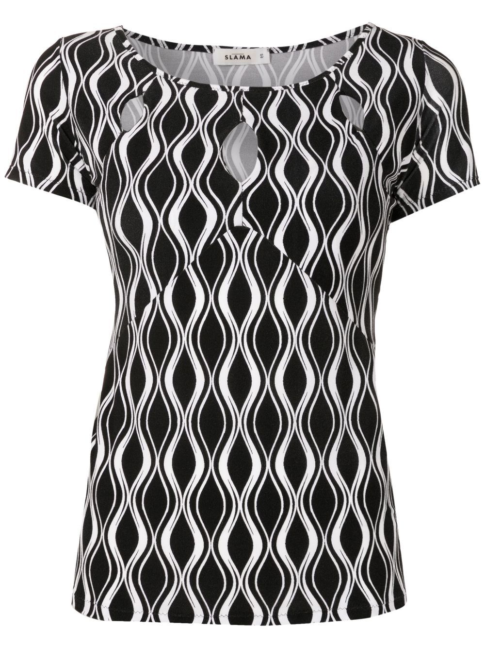 Amir Slama cut-out wave-print T-shirt - Black von Amir Slama