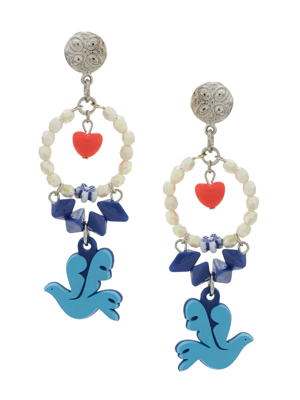 Amir Slama dove of peace earrings - Blue von Amir Slama