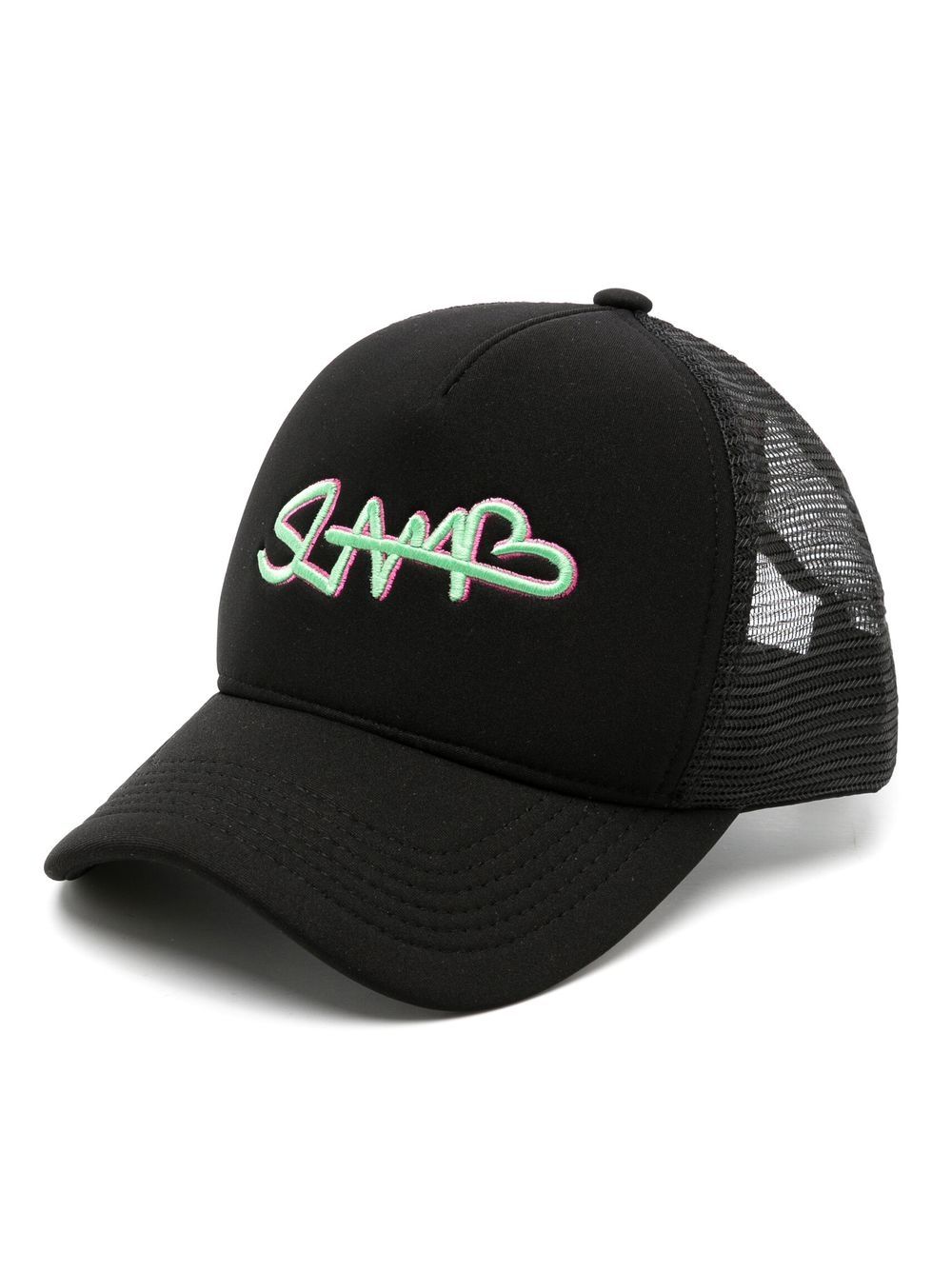 Amir Slama embroidered-logo perforated cap - Black von Amir Slama