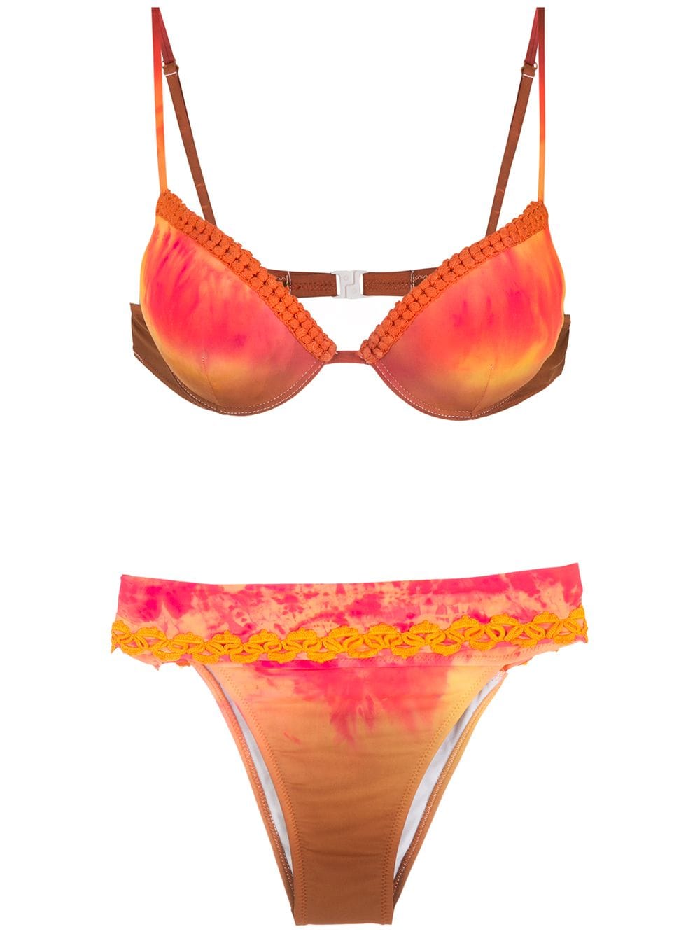 Amir Slama embroidery Tie Dye bikini set - Multicolour von Amir Slama