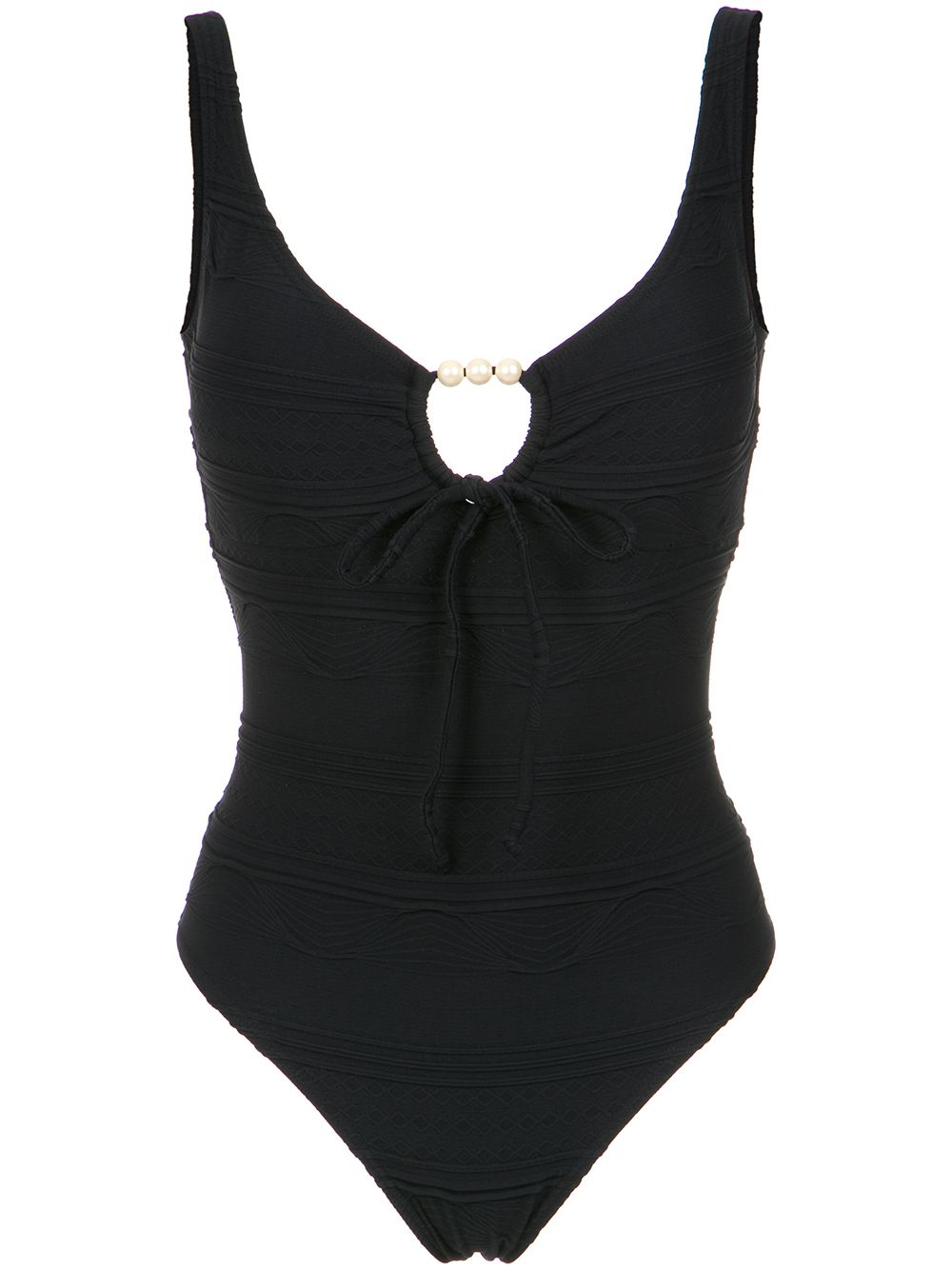 Amir Slama faux pearl embellished swimsuit - Black von Amir Slama