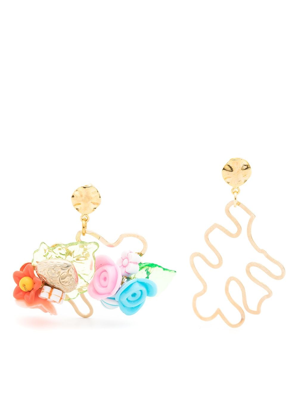 Amir Slama floral-appliqué asymmetric earrings - Gold von Amir Slama
