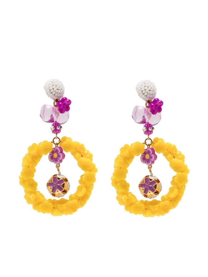 Amir Slama floral appliqué drop earrings - Yellow von Amir Slama