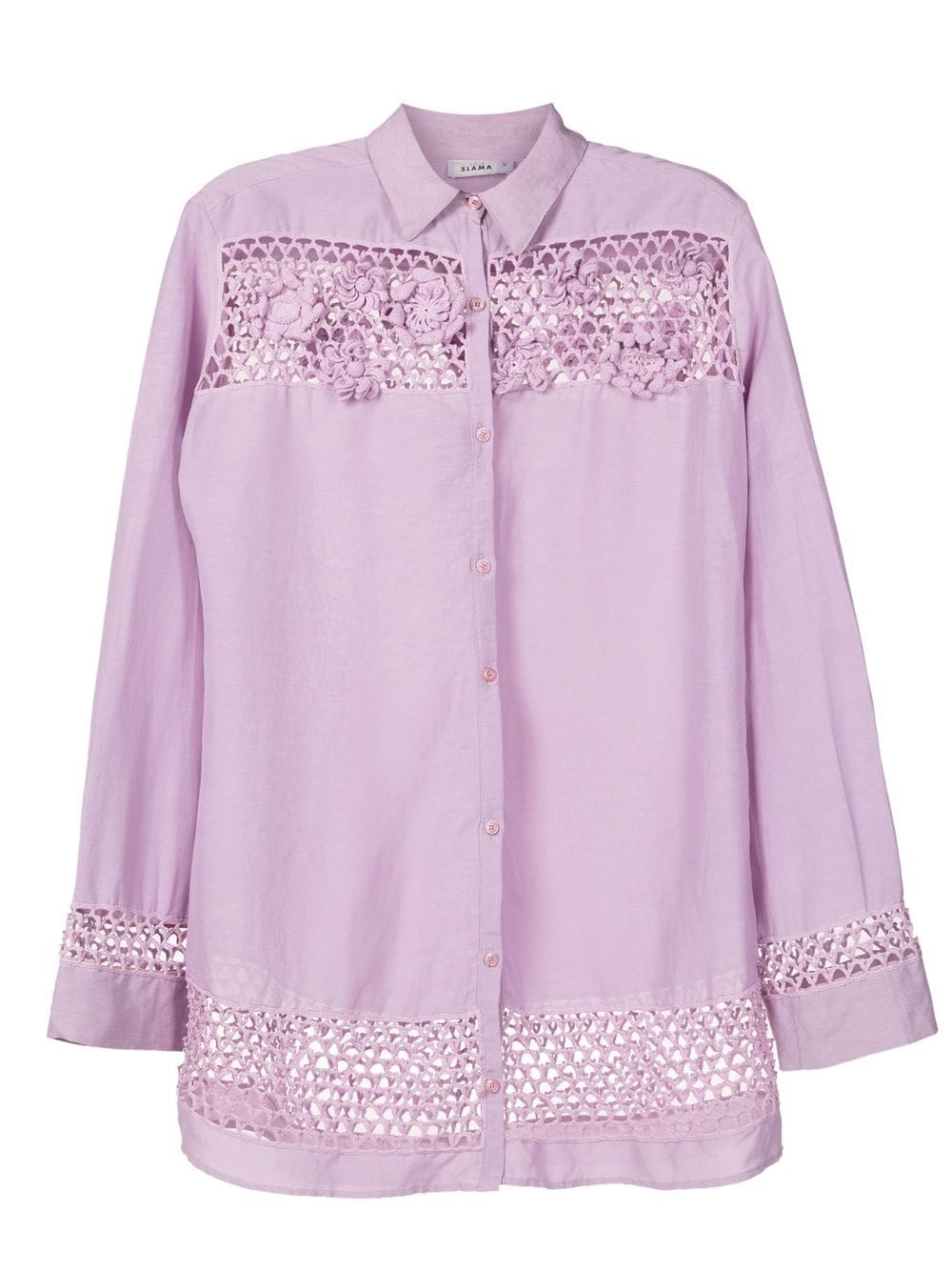 Amir Slama floral-lace detail oversize shirt - Purple von Amir Slama