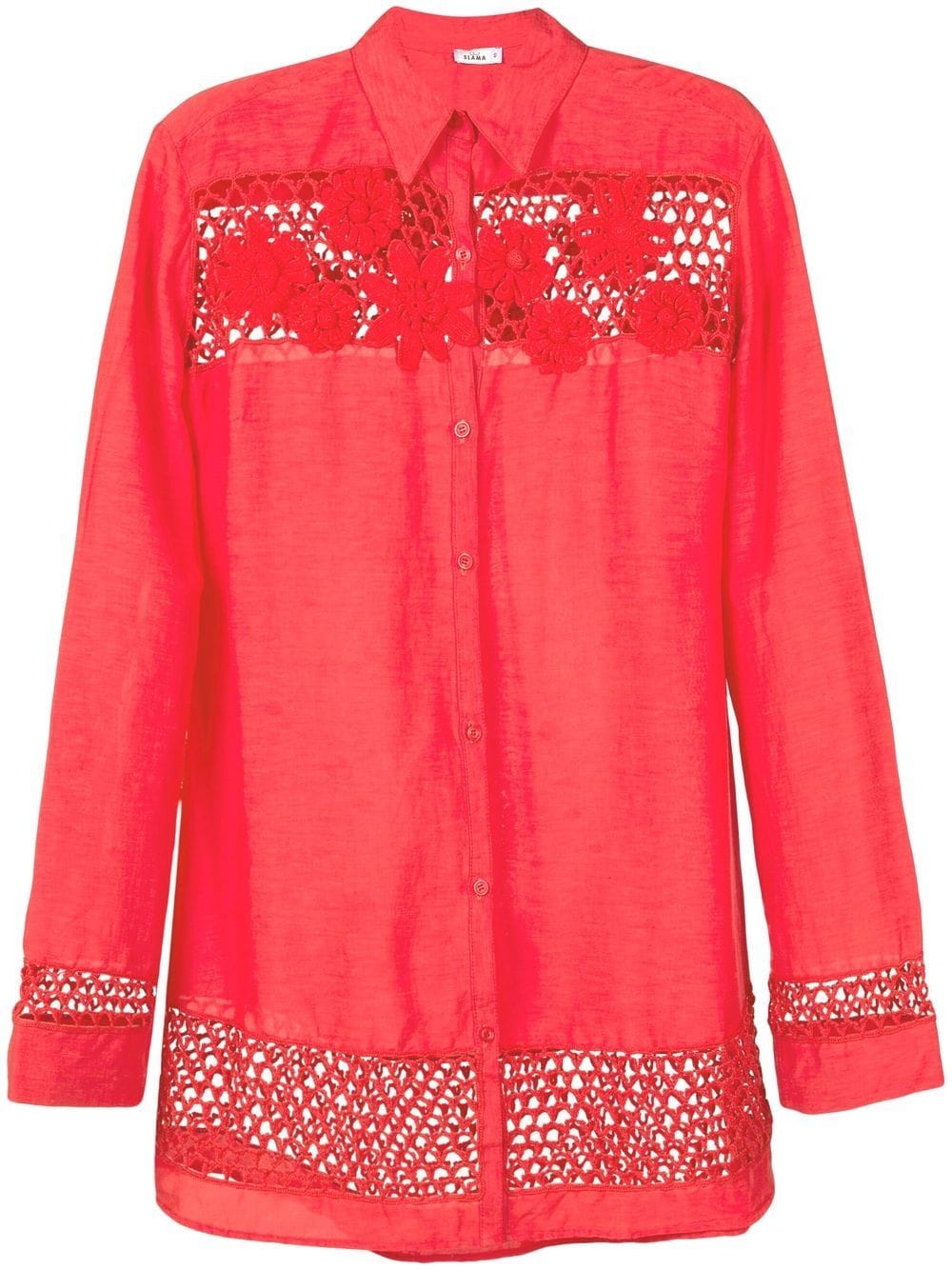 Amir Slama floral-lace detail oversize shirt - Red von Amir Slama