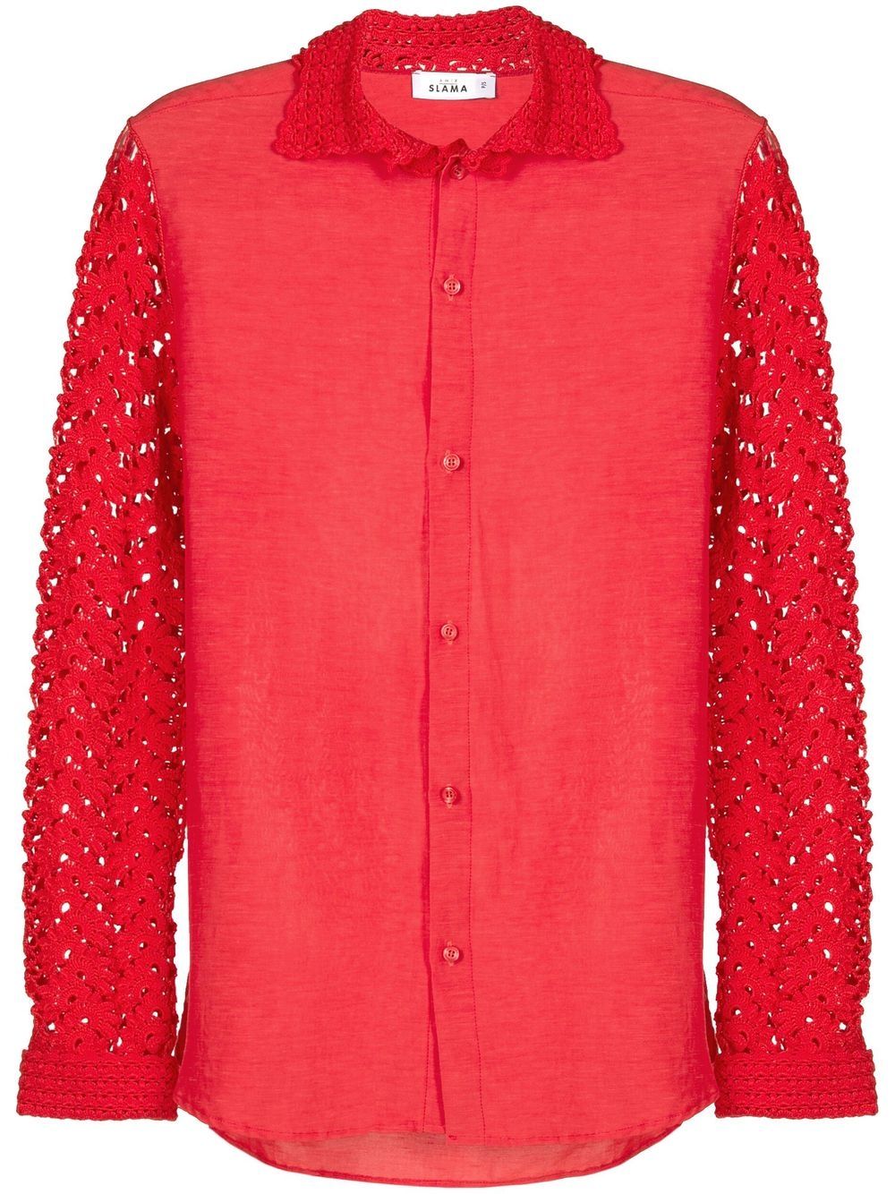 Amir Slama floral-lace detail shirt - Red von Amir Slama