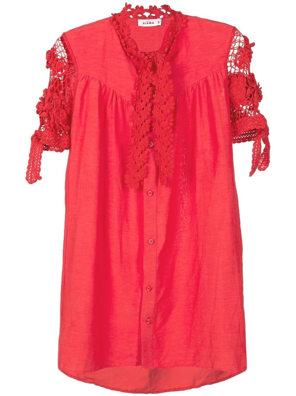 Amir Slama floral-lace detail shirt dress - Red von Amir Slama