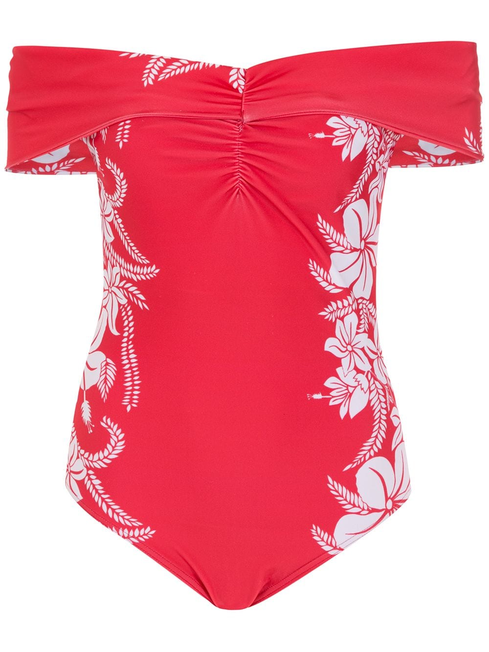 Amir Slama floral off-shoulder swimsuit - Red von Amir Slama