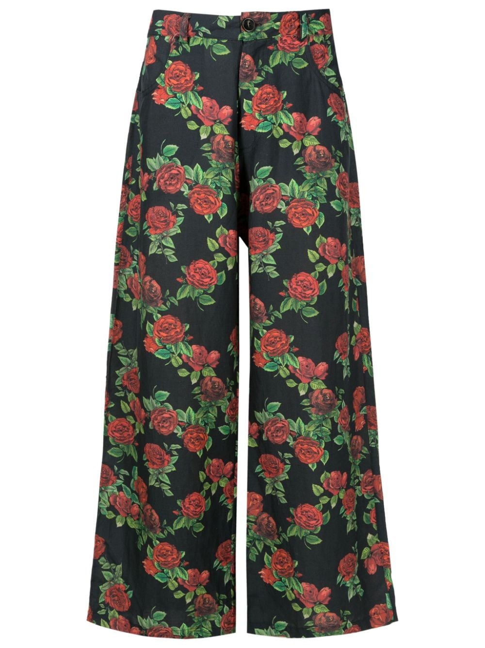 Amir Slama floral-pattern culotte trousers - Black von Amir Slama