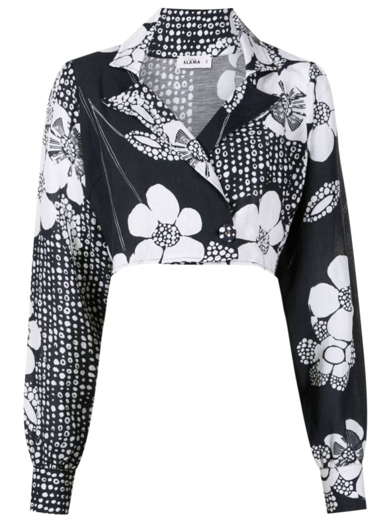 Amir Slama floral-print cropped shirt - Black von Amir Slama