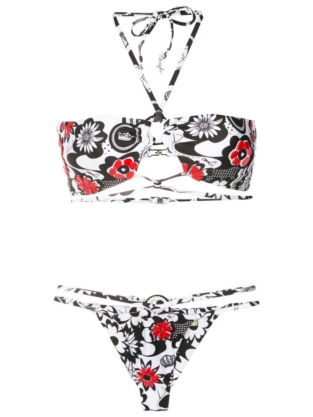 Amir Slama floral-print bikini set - Black von Amir Slama