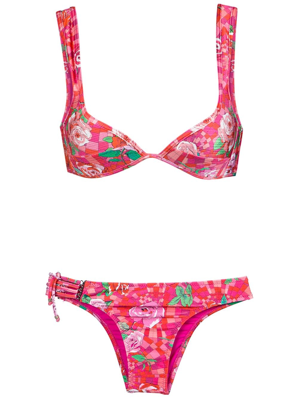 Amir Slama floral print bikini set - PINK von Amir Slama