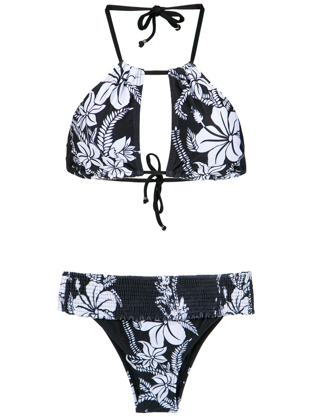 Amir Slama floral print bikini set - Black von Amir Slama
