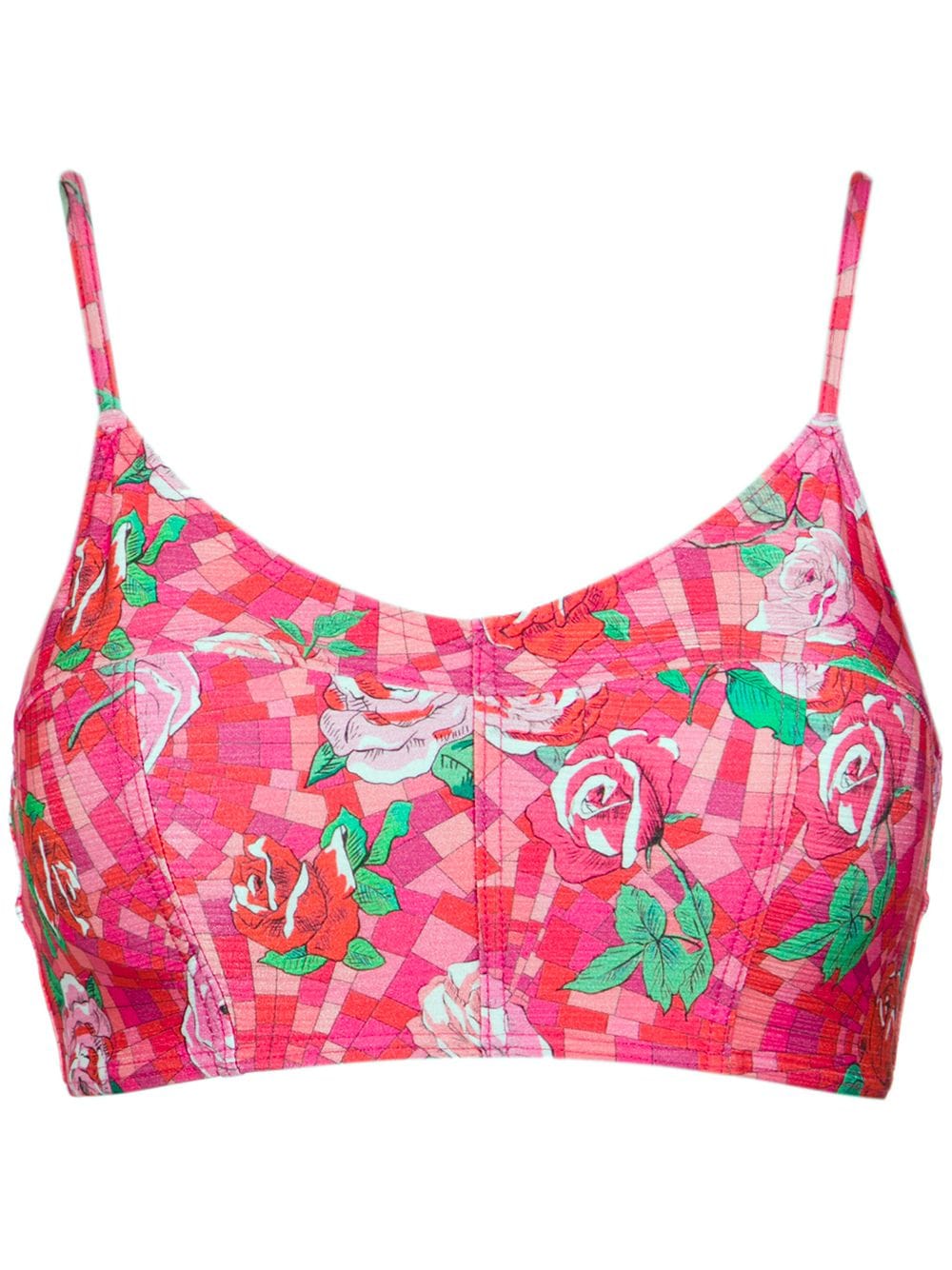 Amir Slama floral print bikini top - Pink von Amir Slama