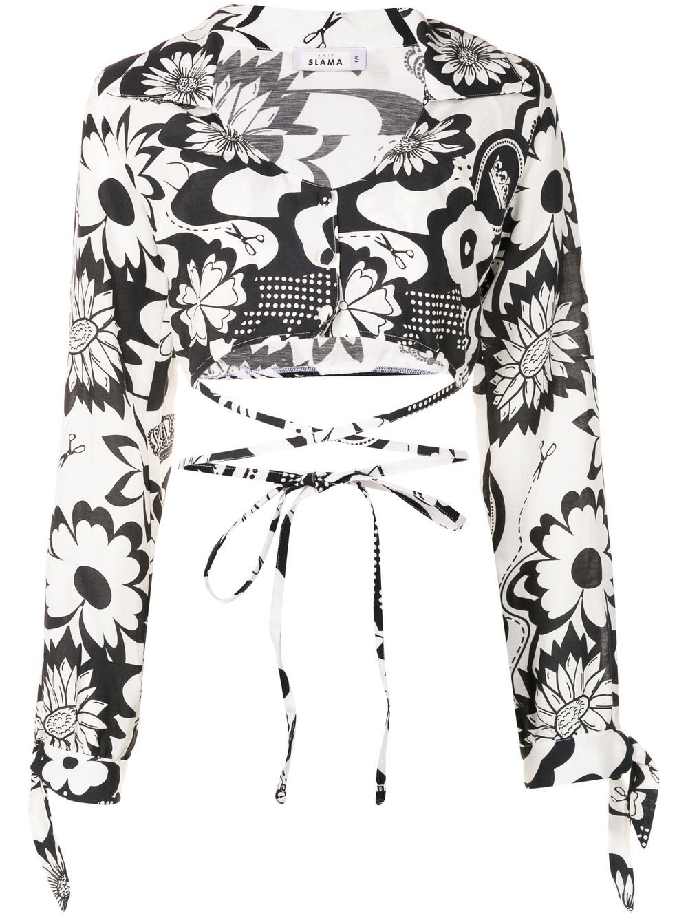 Amir Slama floral-print cropped shirt - White von Amir Slama