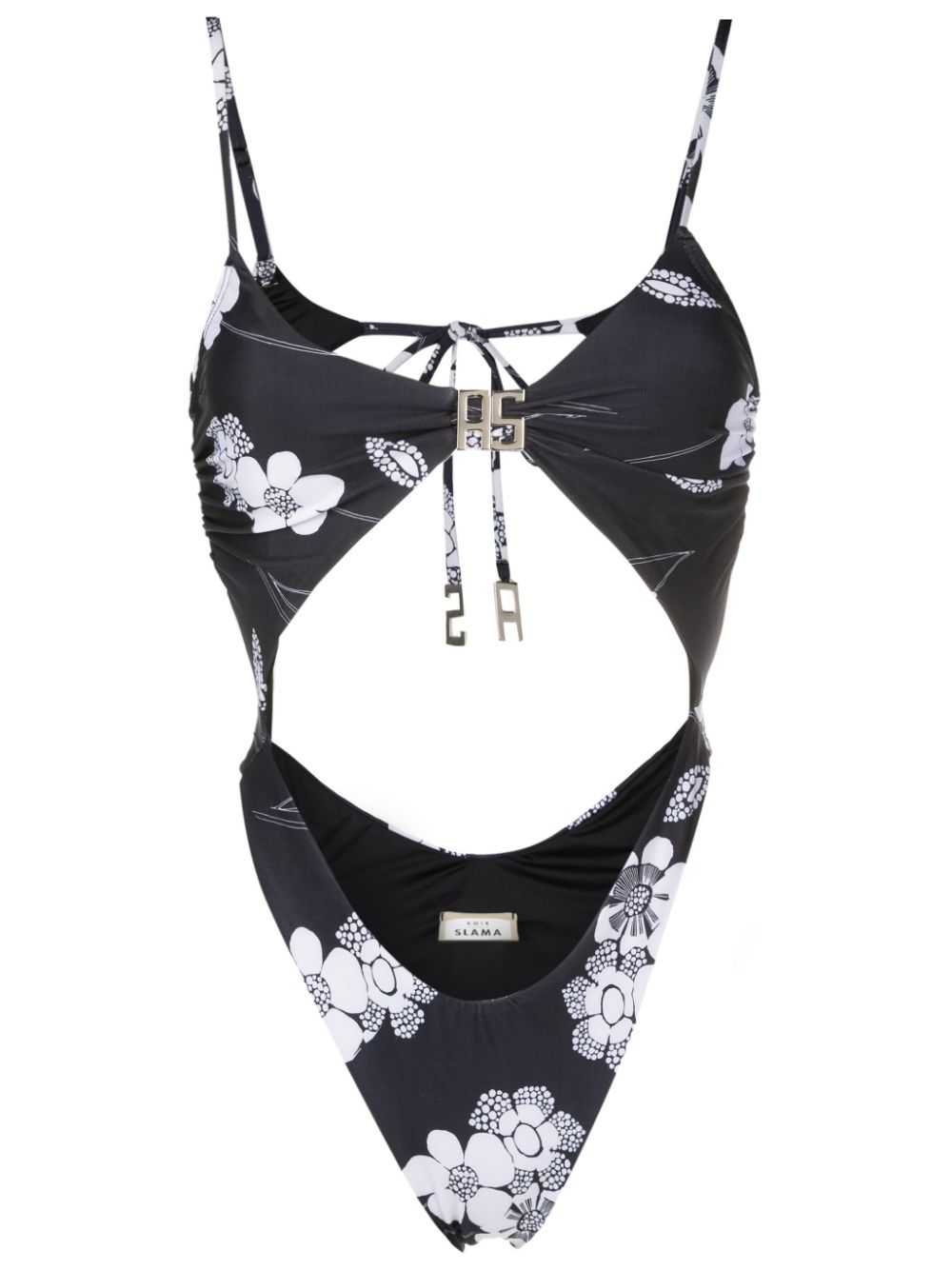 Amir Slama floral-print cut-out detailing swimsuit - Black von Amir Slama