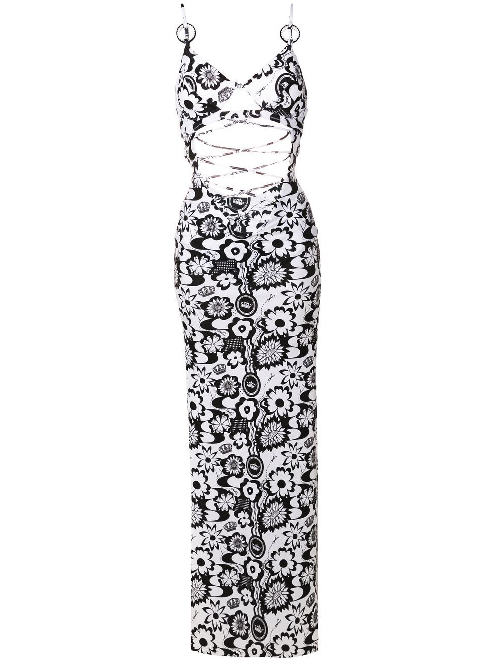 Amir Slama floral-print cut-out dress - White von Amir Slama