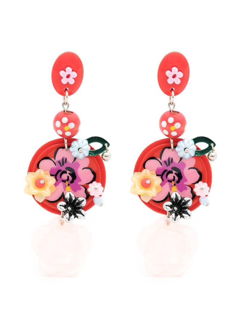 Amir Slama floral-print drop earrings - Red von Amir Slama