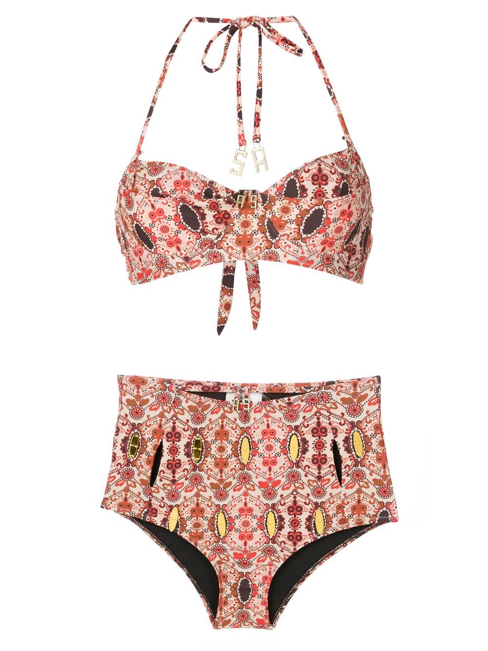 Amir Slama floral-print halterneck bikini - Red von Amir Slama