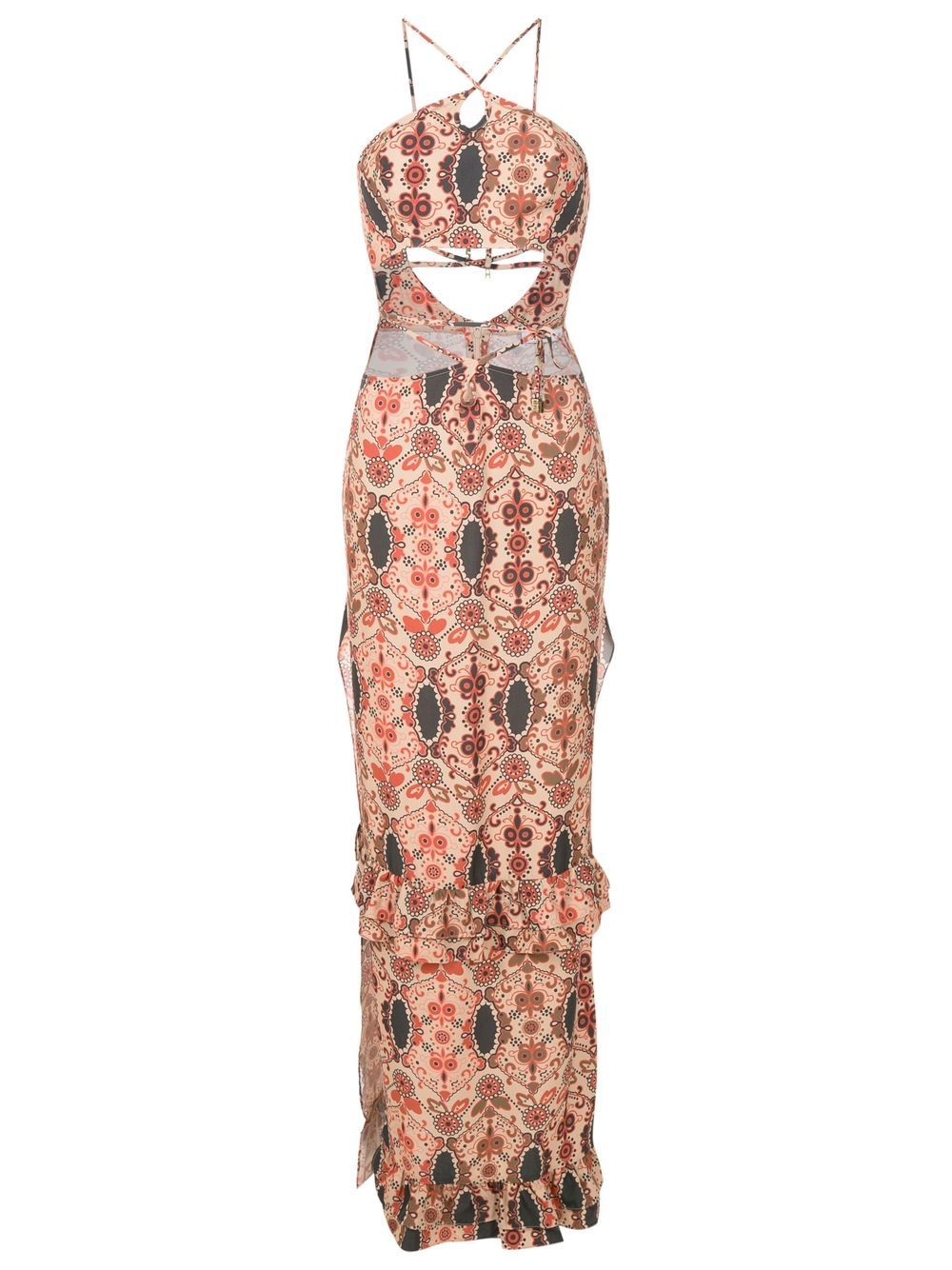 Amir Slama floral-print halterneck dress - Multicolour von Amir Slama