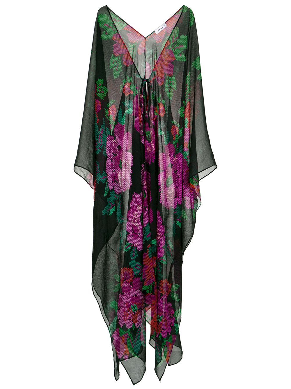 Amir Slama floral print kaftan - Black von Amir Slama