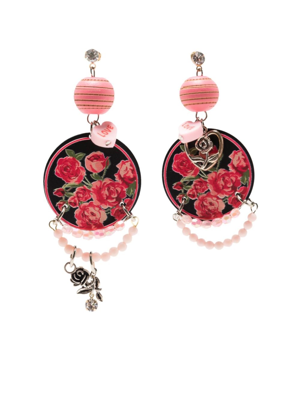 Amir Slama floral-print pearl-detail earrings - Pink von Amir Slama