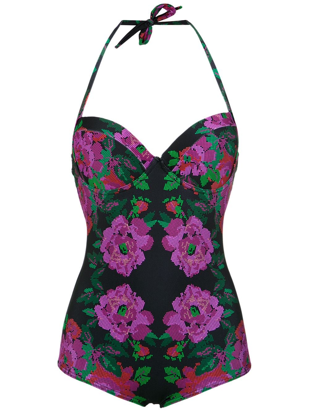 Amir Slama floral print swimsuit - PRETO von Amir Slama