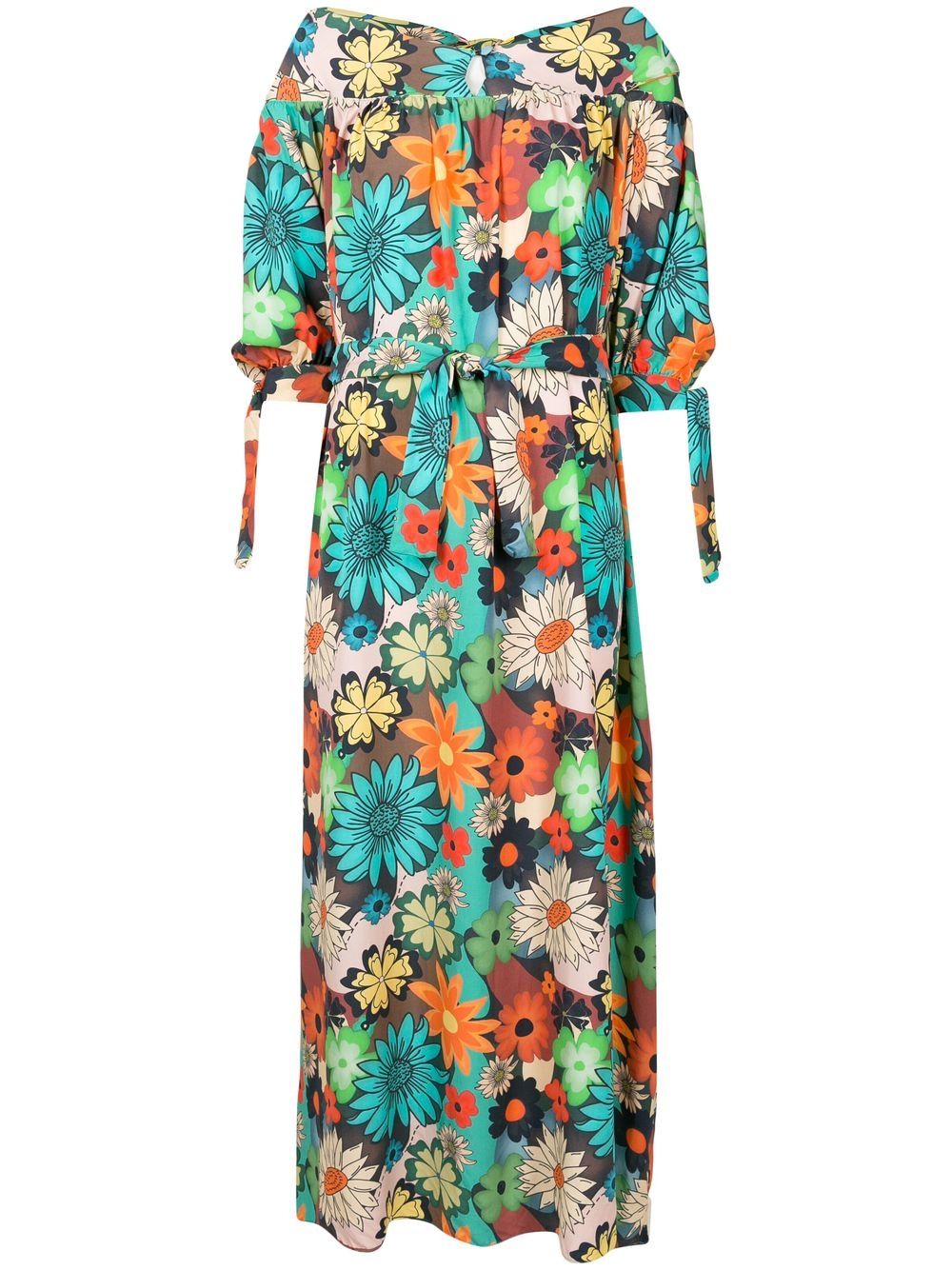 Amir Slama floral-print tied-waist dress - Multicolour von Amir Slama