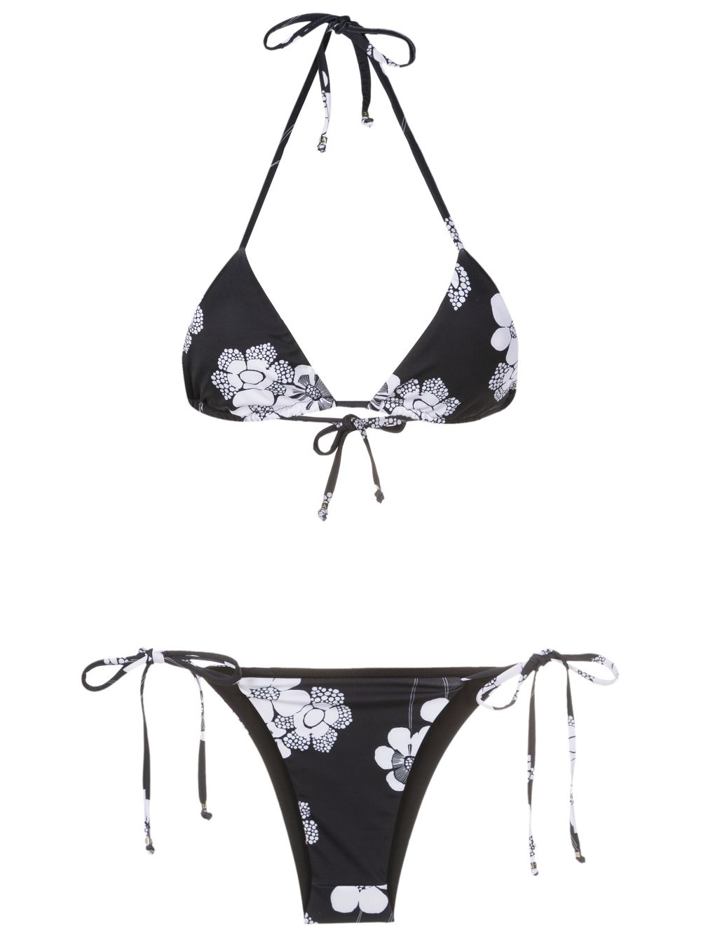 Amir Slama floral-print triangle bikini - Black von Amir Slama