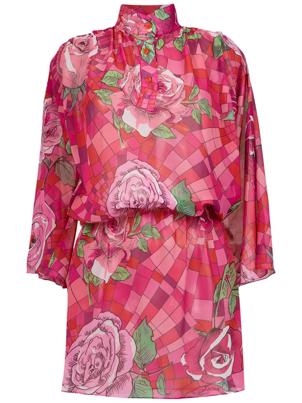 Amir Slama funel neck floral dress - Pink von Amir Slama