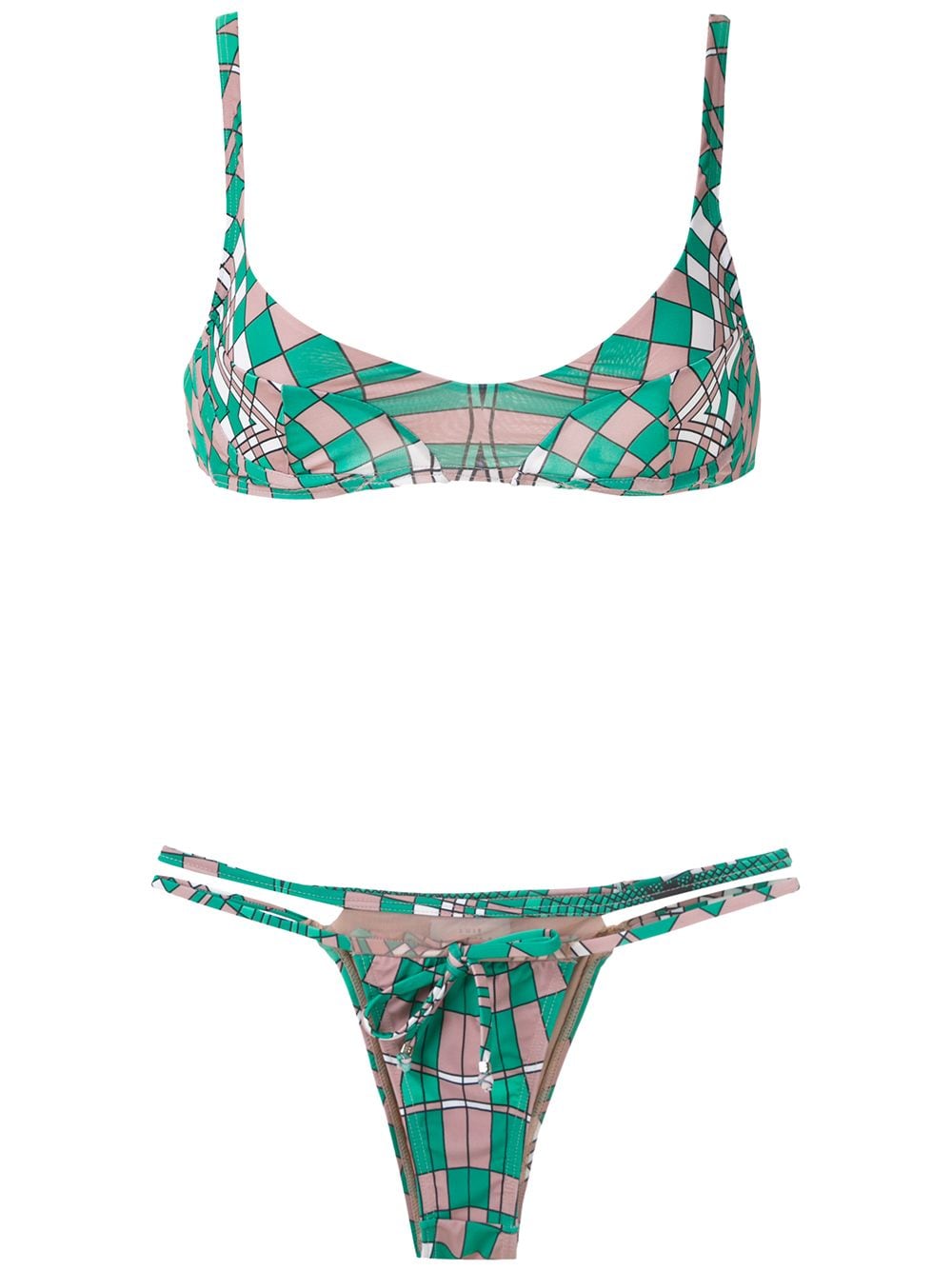 Amir Slama geometric print bikini set - Green von Amir Slama