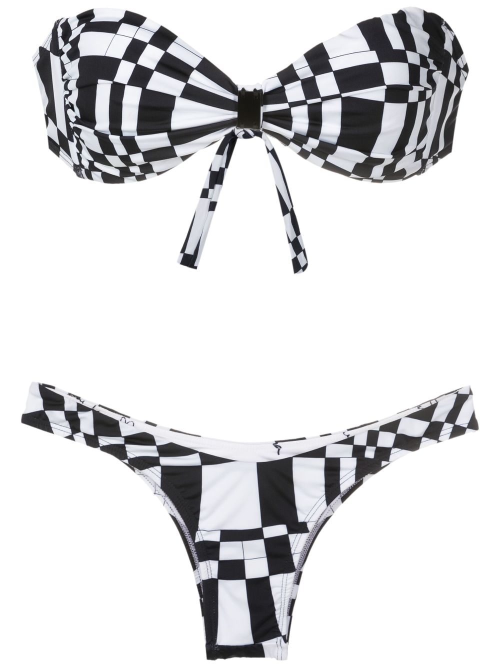 Amir Slama geometric-print two-piece bikini set - Black von Amir Slama