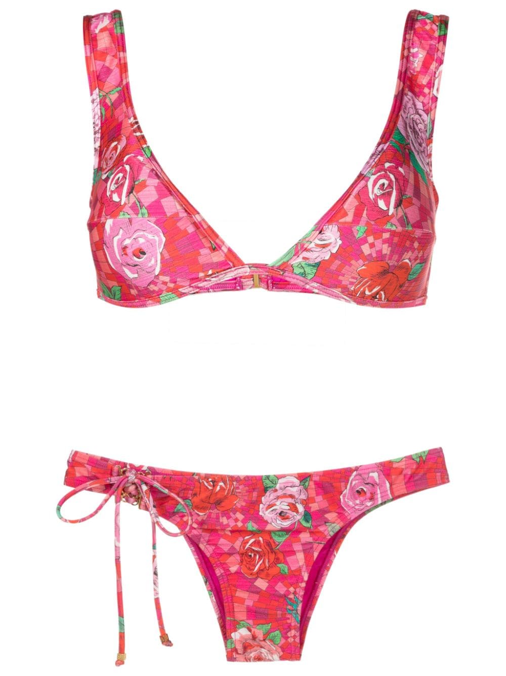 Amir Slama geometric rose-print bikini - Pink von Amir Slama