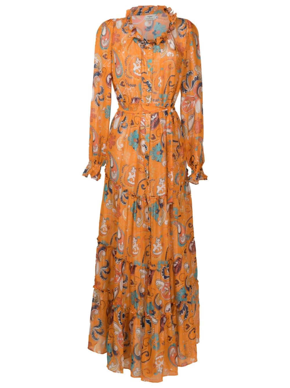 Amir Slama graphic-pattern maxi shirtdress - Orange von Amir Slama