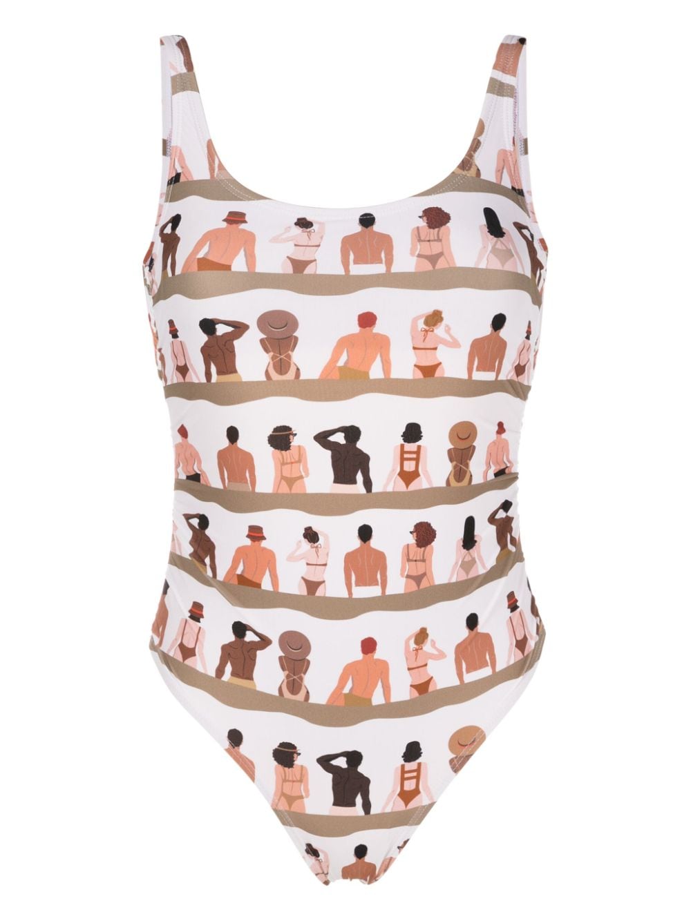 Amir Slama graphic-print one-piece swimsuit - Neutrals von Amir Slama