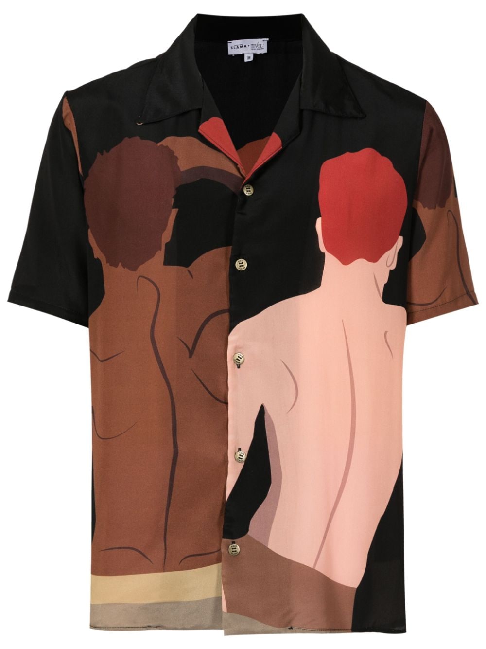 Amir Slama graphic-print short-sleeved shirt - Brown von Amir Slama